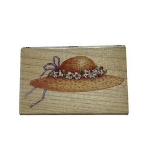 ALL NIGHT MEDIA Summer Straw Hat Susan Branch Design Wood Rubber Stamp 995F02